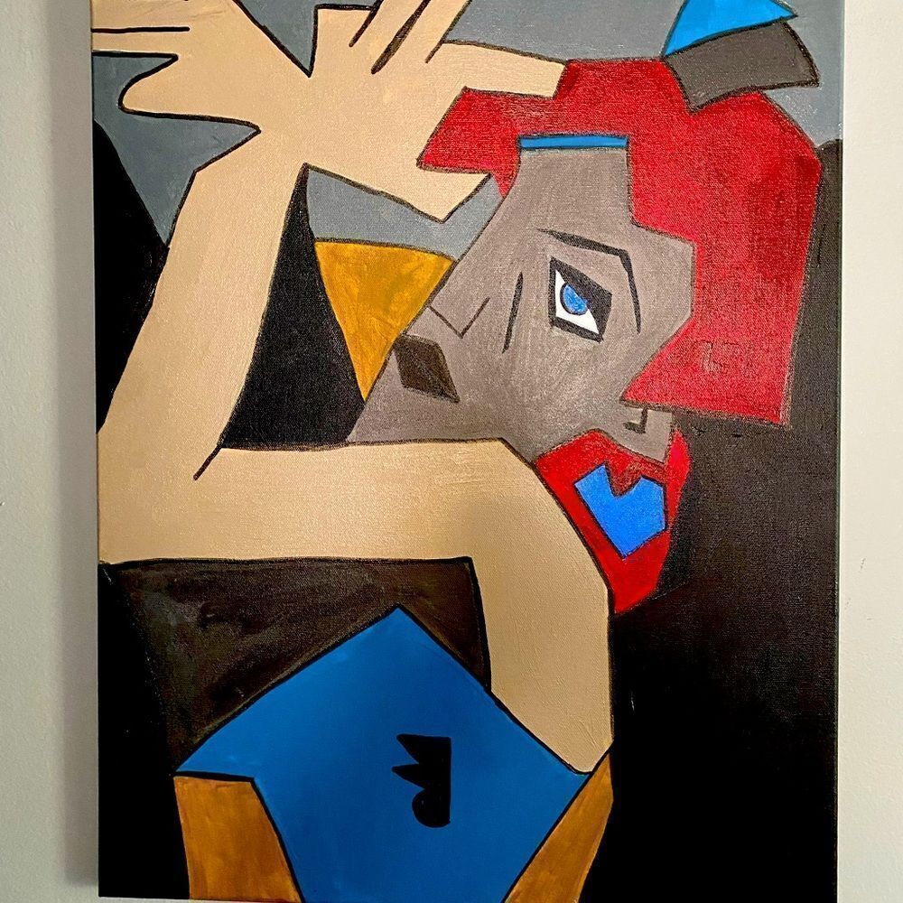Original Abstract Cubism Art Painting 18x24